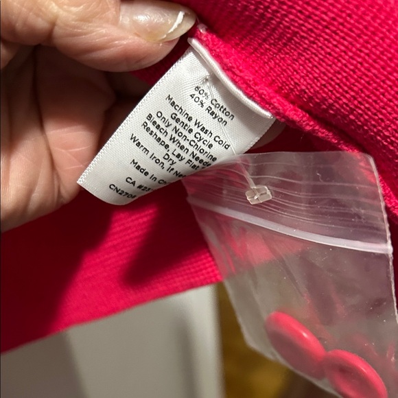 Talbots Pink Ribbed Knit jacket - Picture 5 of 6